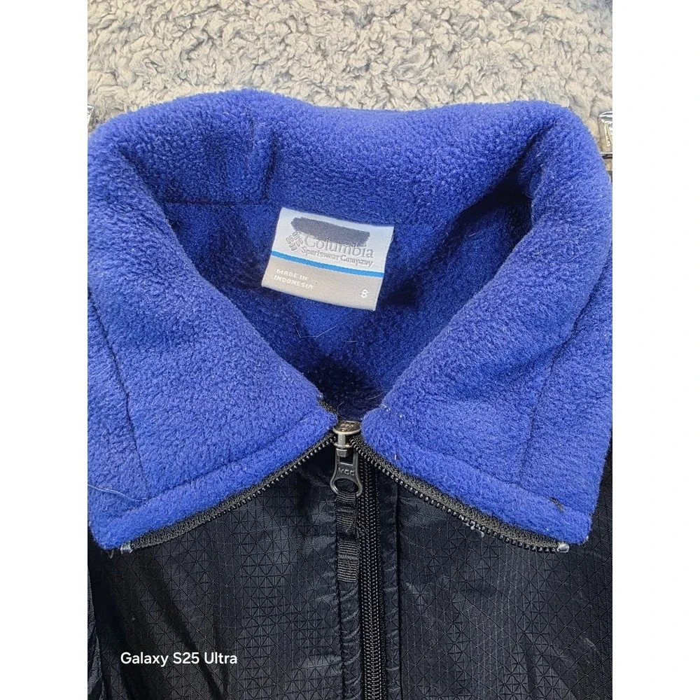 Columbia‎ Mock Turtleneck Zip-Front Fleece Jacket Royal Blue & Black Boy's 8